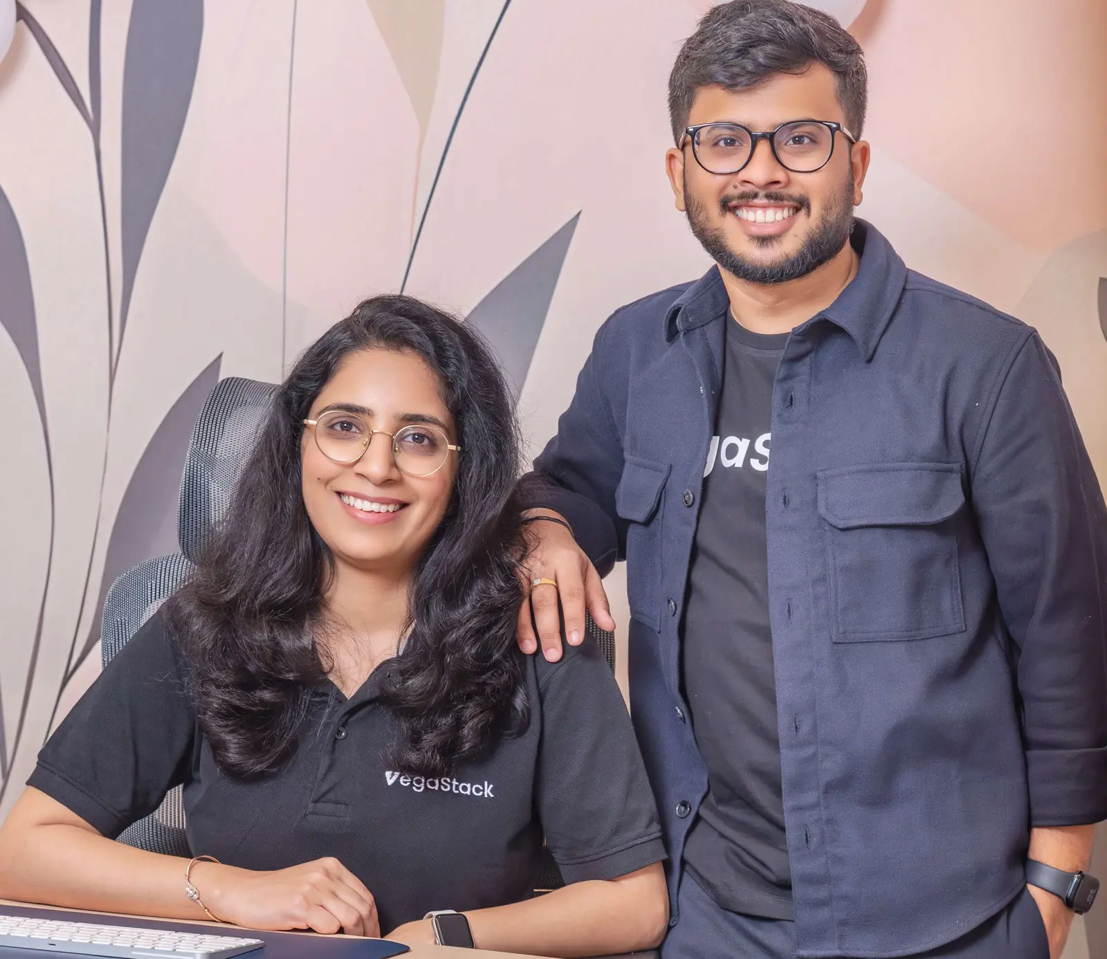 Simran Malhotra and K Manoj Kumar, co-founders of VegaStack