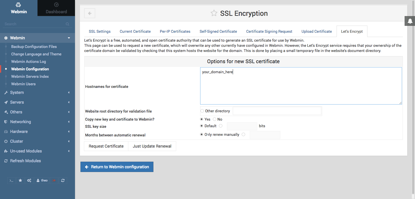 Webmin SSL Encryption