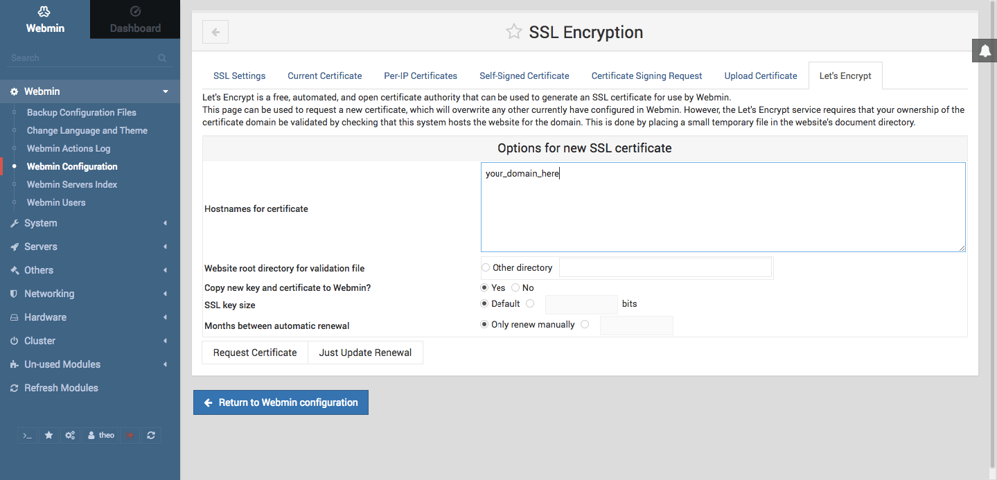 setup domain on webmon