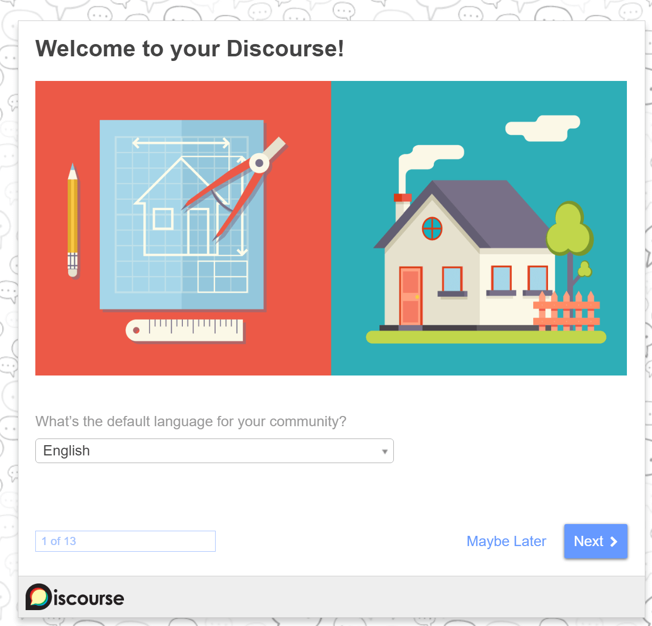 Discourse Welcome Screen