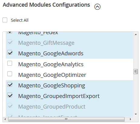 Magento Advanced Modules Configuration