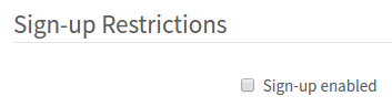 Sign up Restrictions
