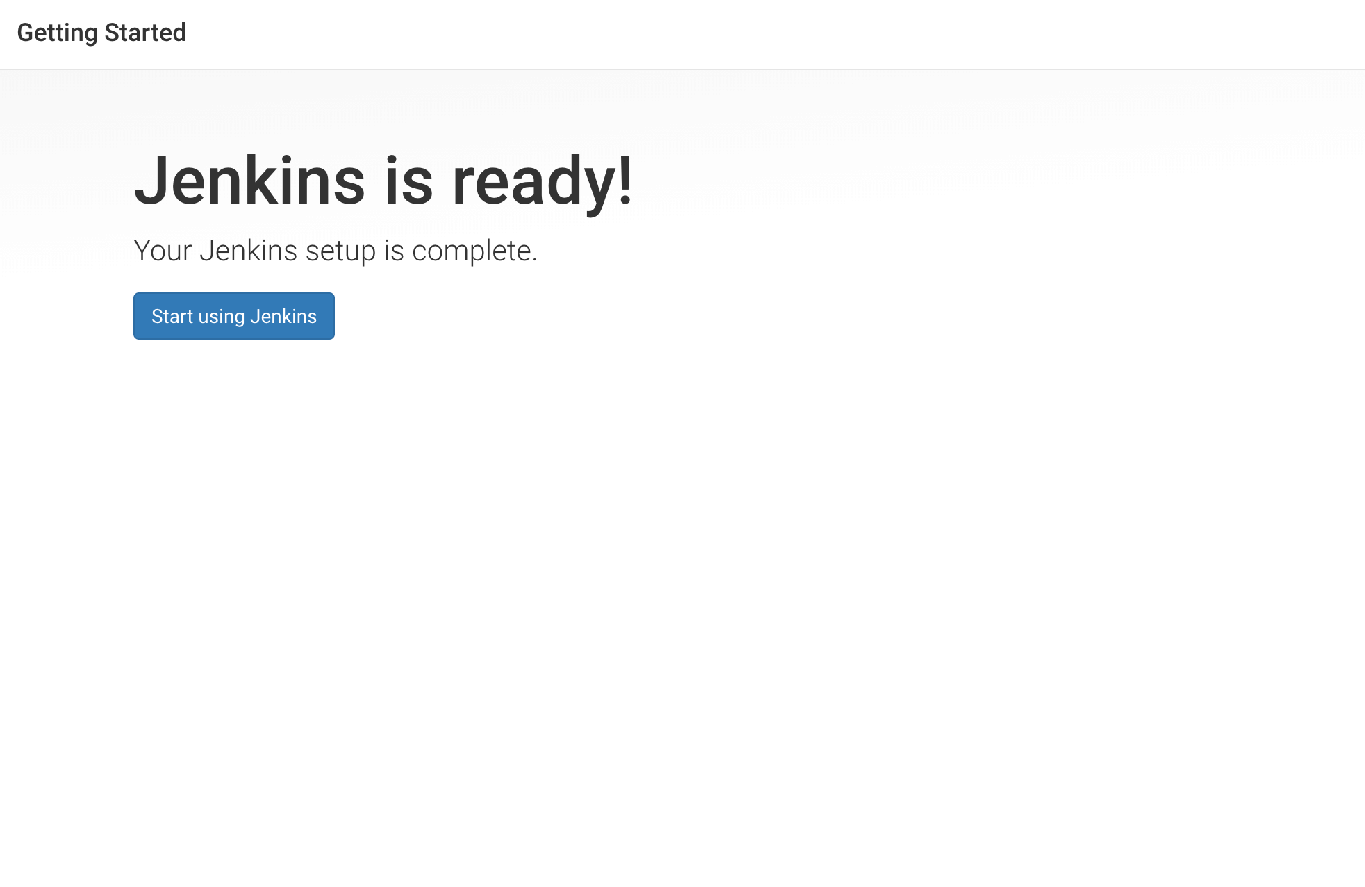 Jenkins is ready page
