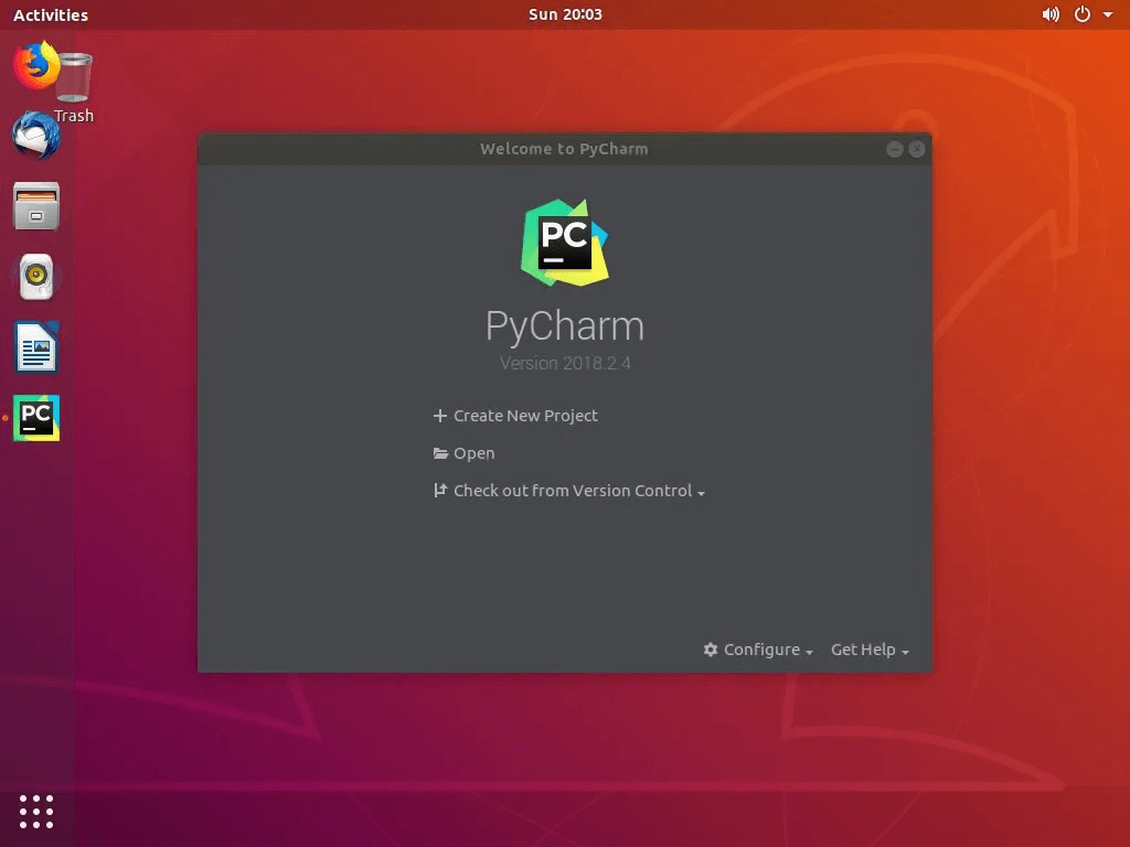 ubuntu-pycharm-new-project