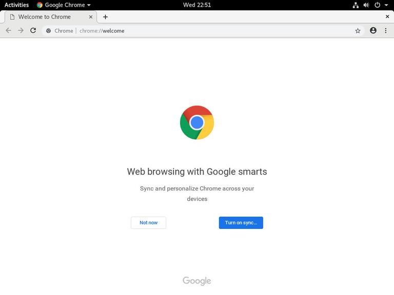 Google Chrome Welcome Page