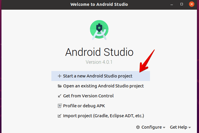 Start a new Android Studio project