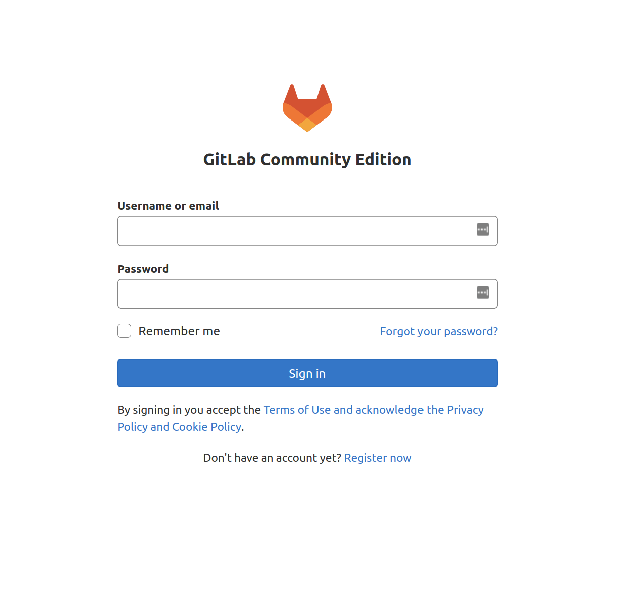 GitLab Login Page