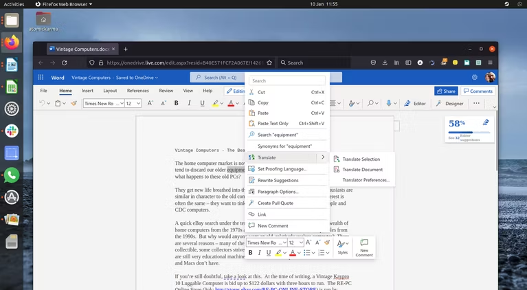Microsoft Office in a Browser