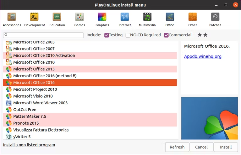 Microsoft Office on Ubuntu With PlayOnLinux