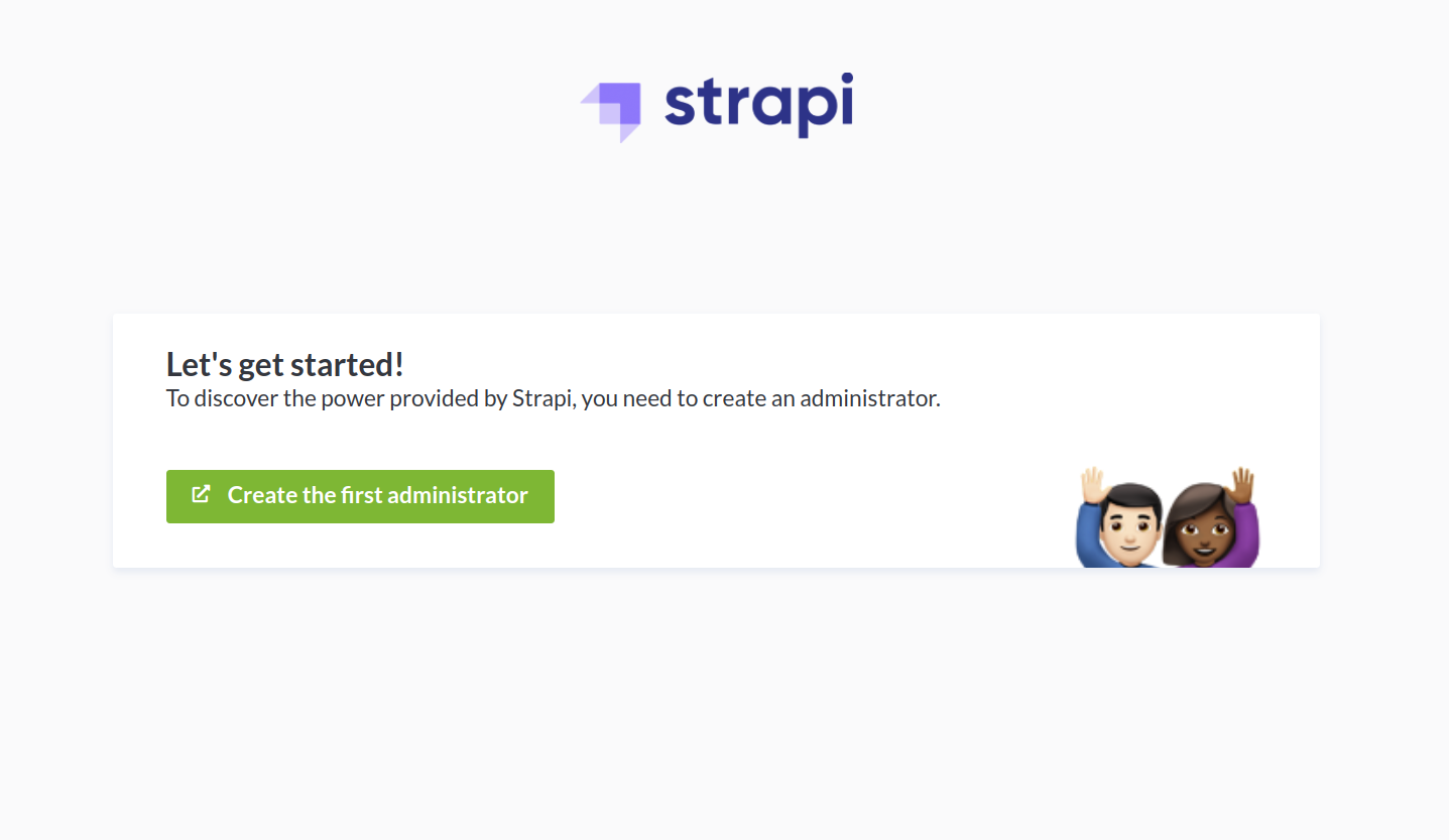 Your Strapi landing page after running the build and start commands.