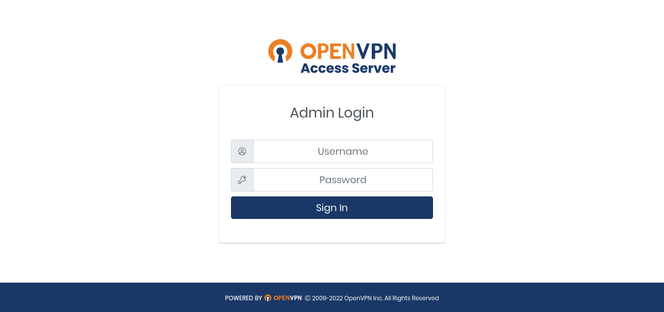 OpenVPN Sign-In Page