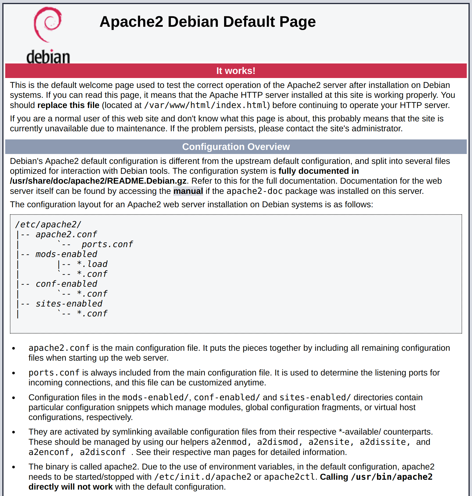 Apache2 Debian Default Page