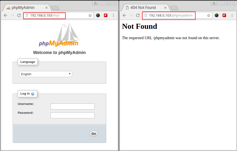 Secure phpMyAdmin Login Page