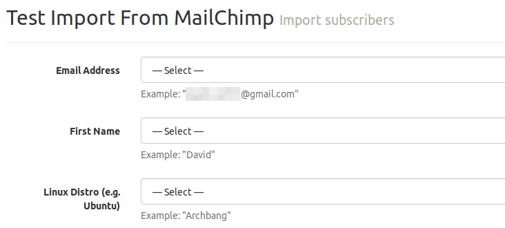 match fields mailchimp mailtrain