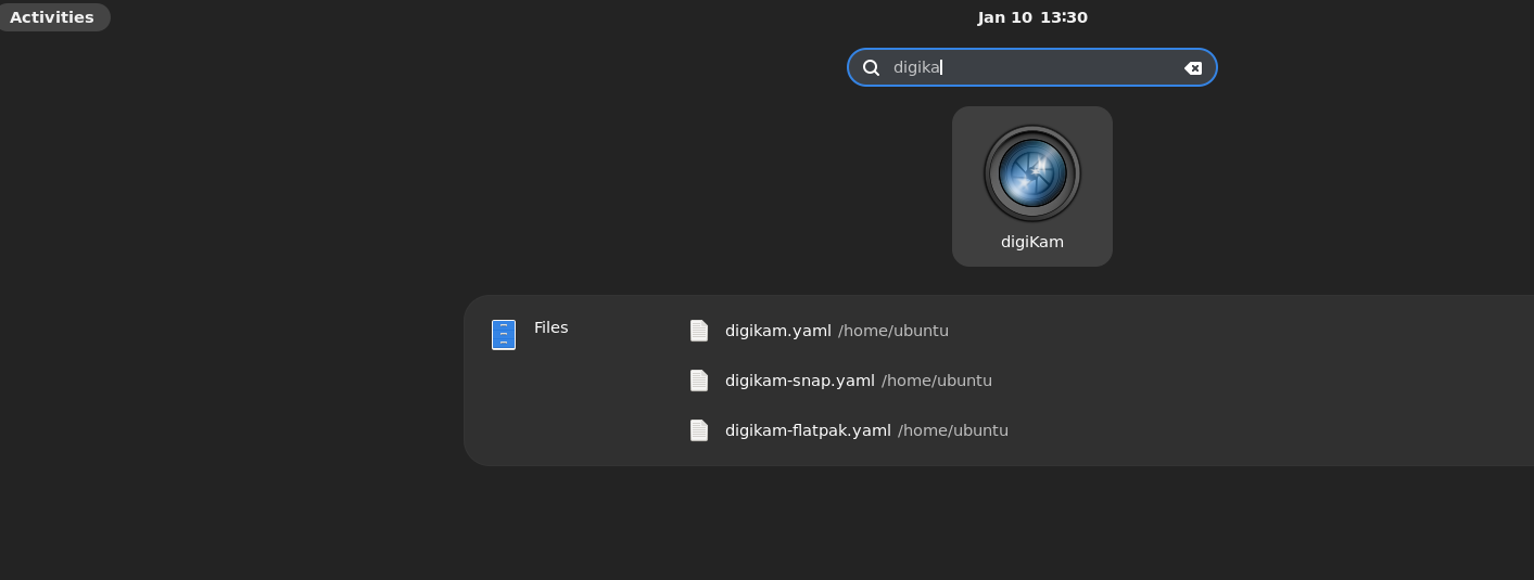 Application launch icon of digiKam on Ubuntu 22.04 or 20.04 desktop