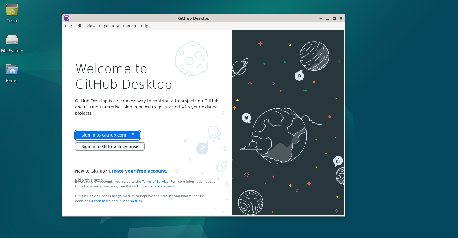 installing github desktop app debian 11 12 10