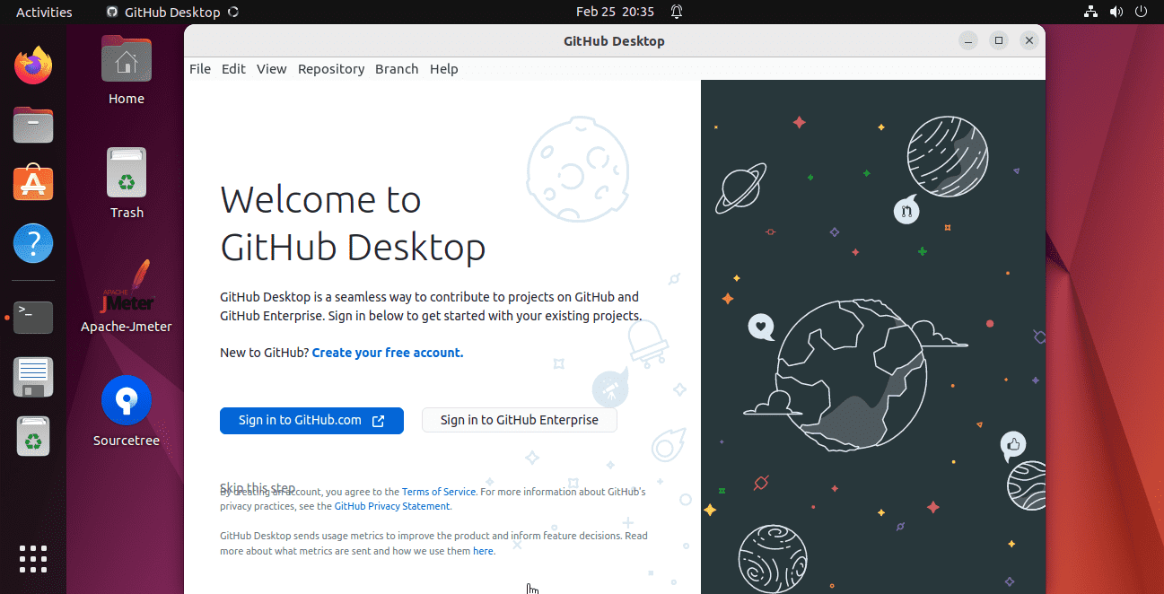 UI of GitHub Desktop