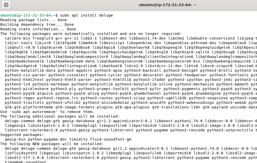 Install Deluge PPA using APT Ubuntu 22.04