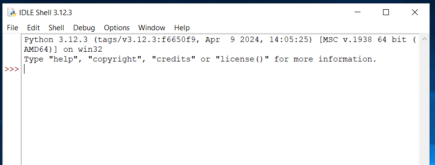Python 3.12.0 IDLE shell