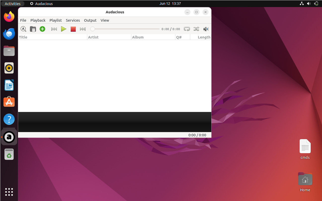 Audacious's default user interface on Ubuntu 22.04 or 20.04.