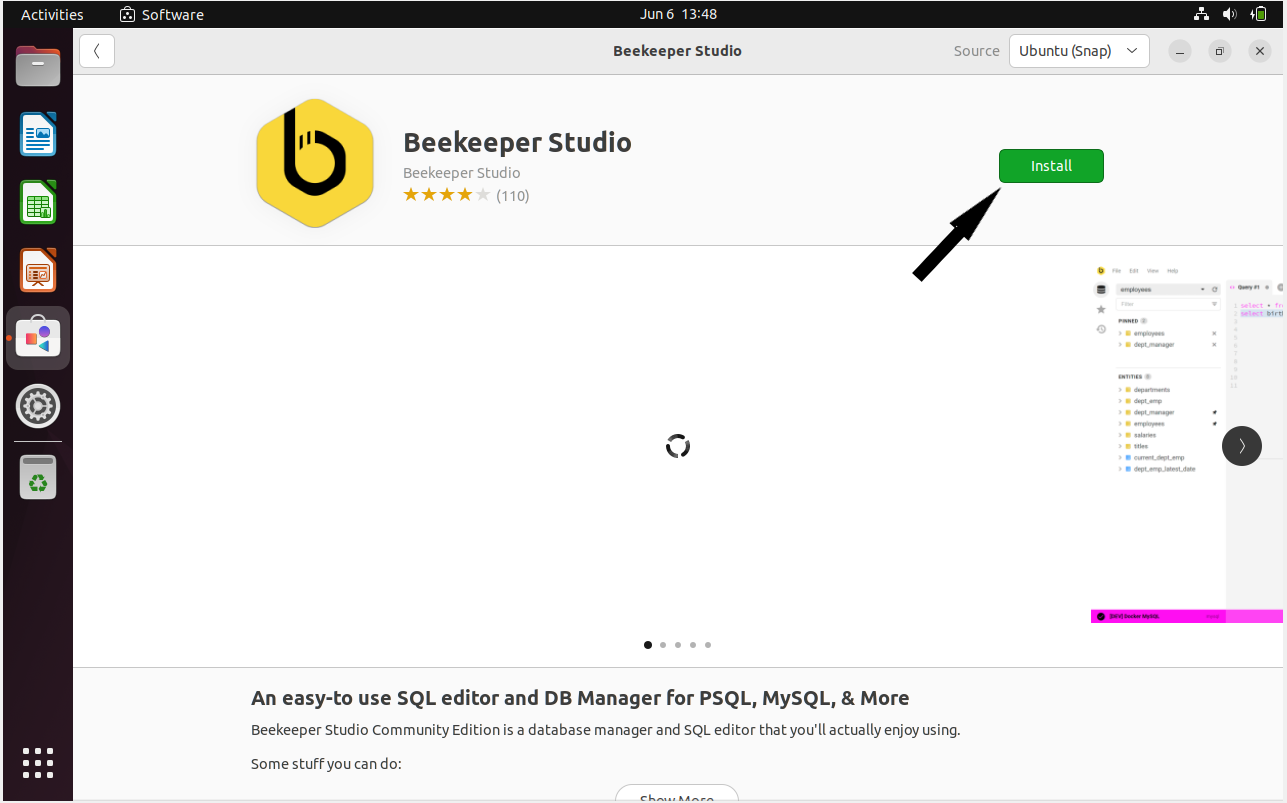 Install Beekeeper using the Graphical software center