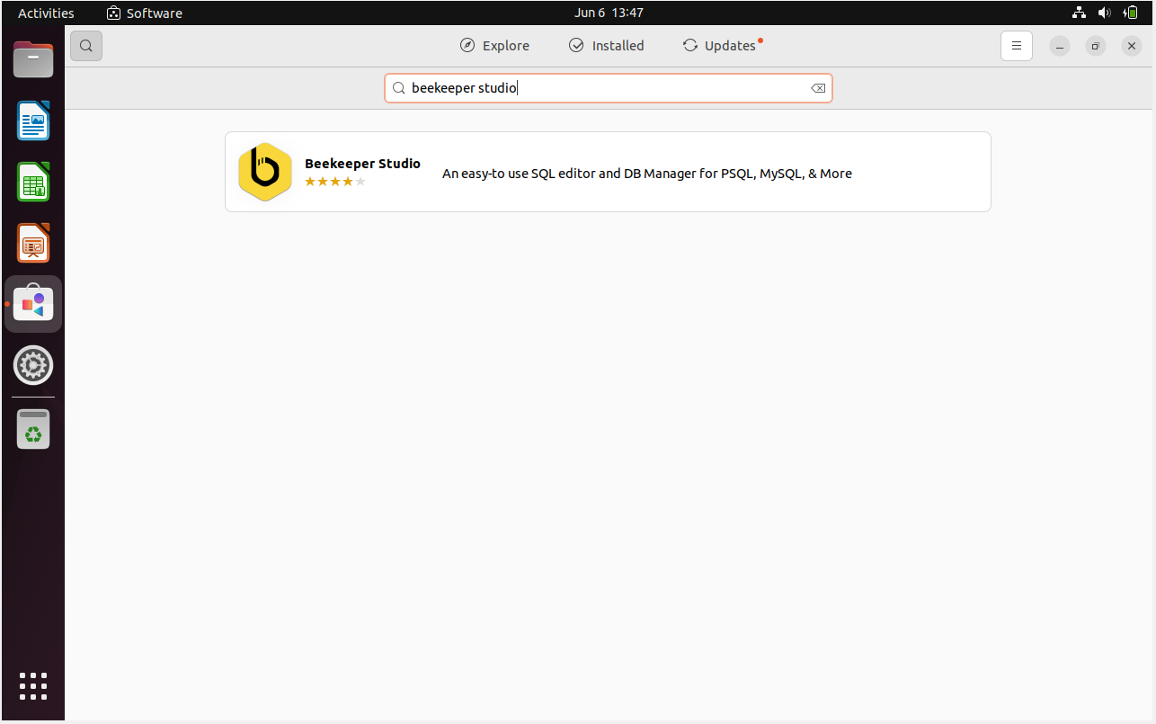 Beekeeper Studio on Software Ubuntu GUI