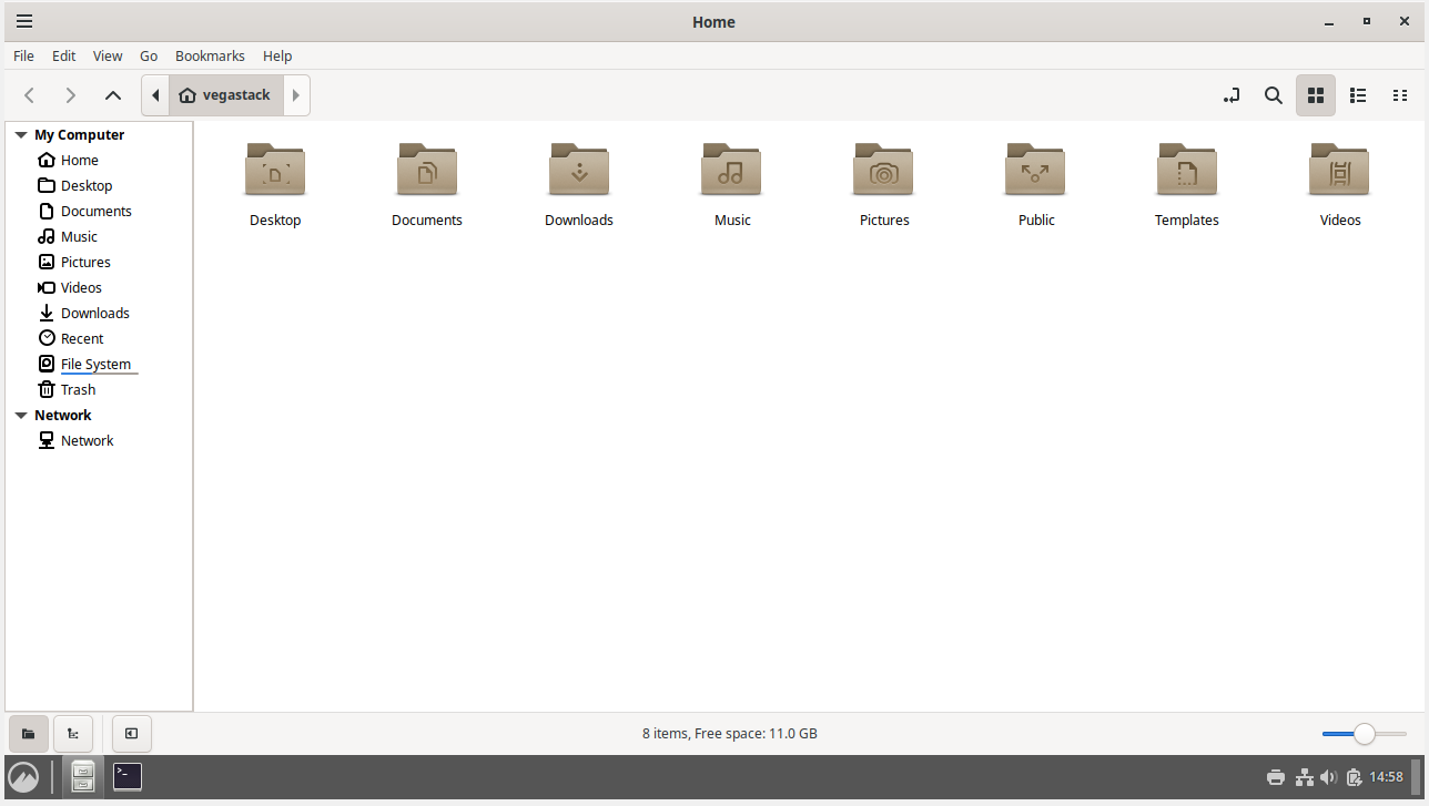 Desktop folders in the Cinnamon Desktop Environment on Debian 12