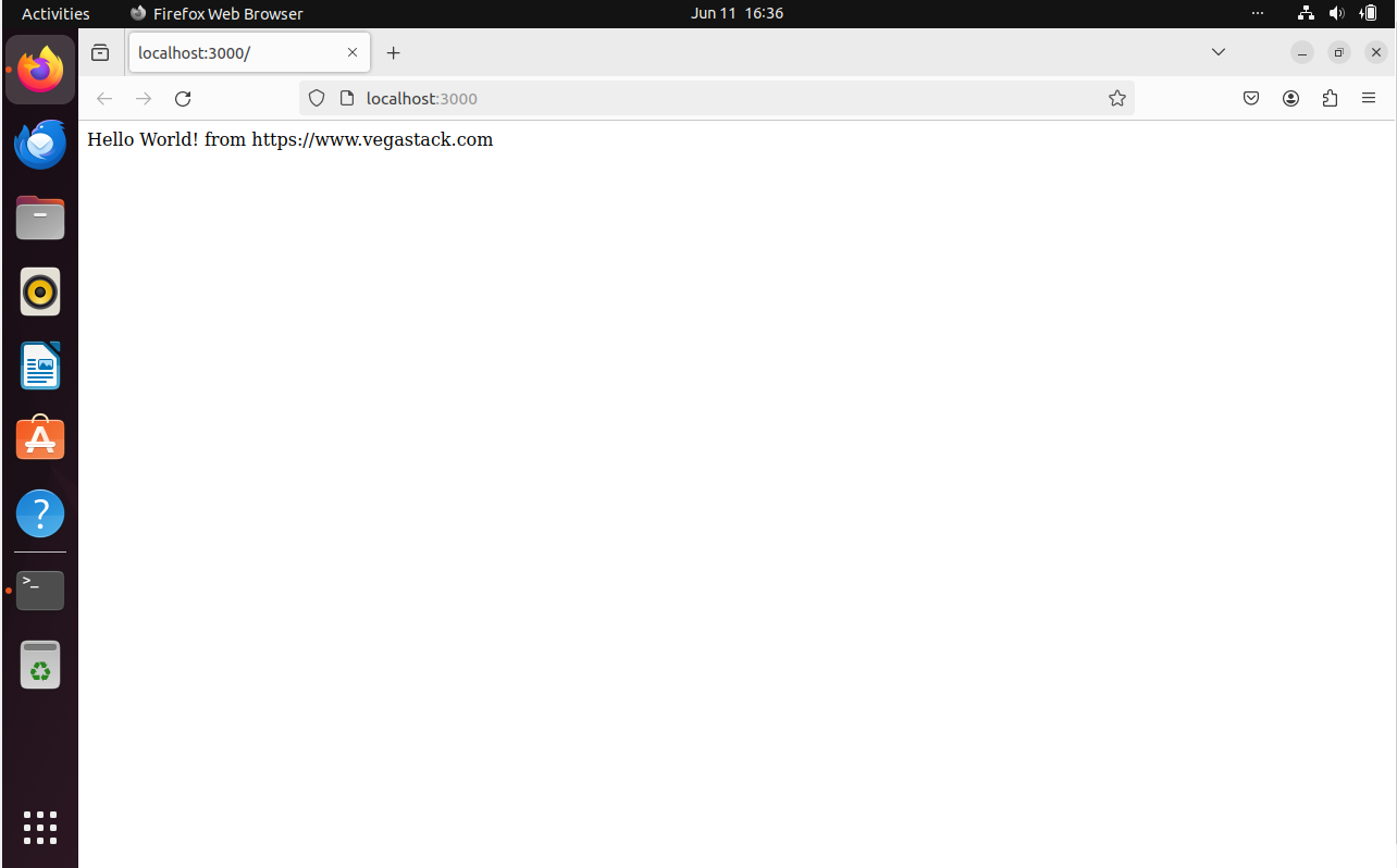  Express.js browser app running on Ubuntu 22.04 Linux.