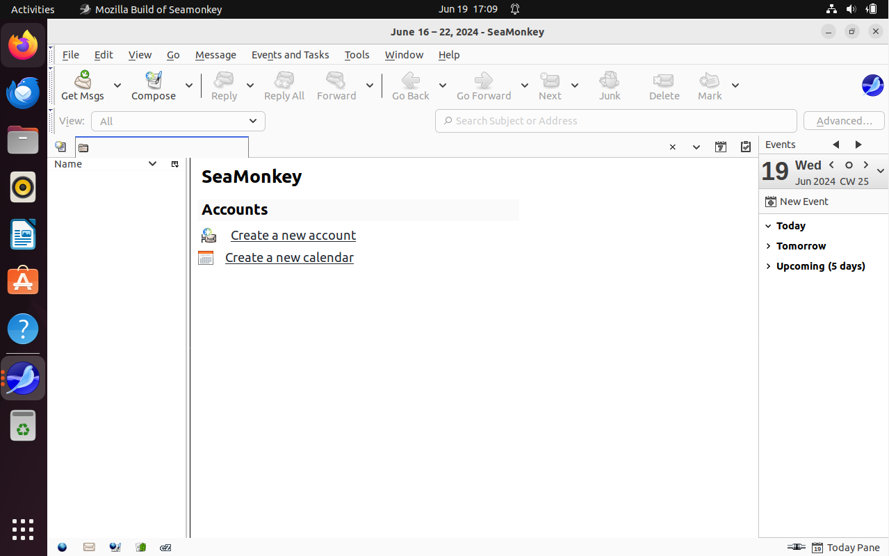 SeaMonkey internet suite active window on Ubuntu 22.04 or 20.04.