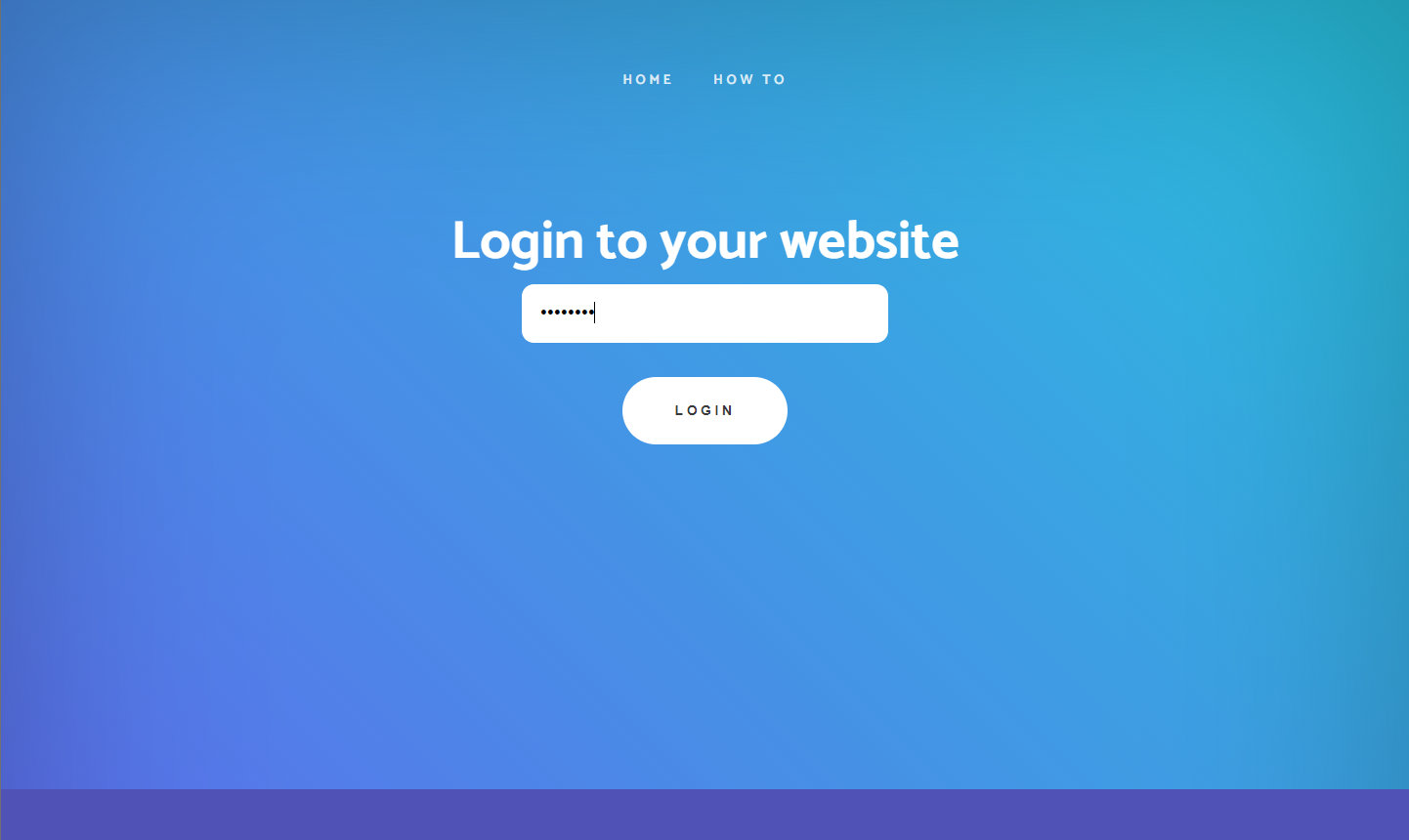 Screenshot of the login page for WonderCMS on Ubuntu 22.04 or 20.04 with Nginx.