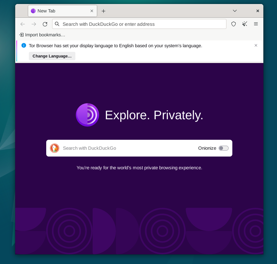 Successful connection to the Tor network using Tor Browser on Debian Linux.