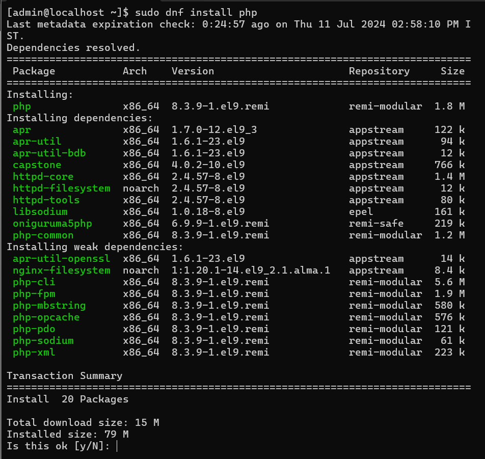 Terminal Output of PHP 8.3 Installation