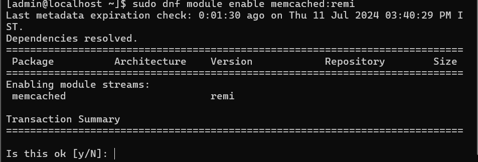  Enabling Remi RPM repository for Memcached installation