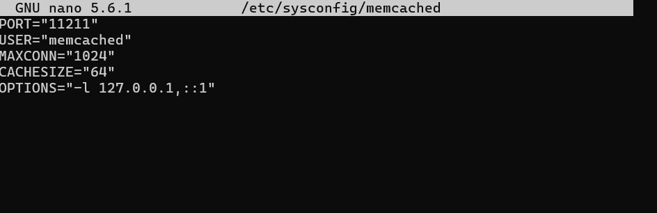 Memcached configuration settings