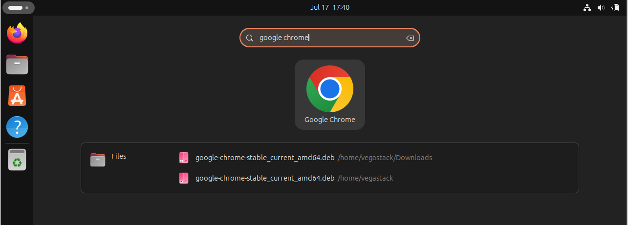 Launching Google Chrome on Ubuntu installed via GDebi package manager.