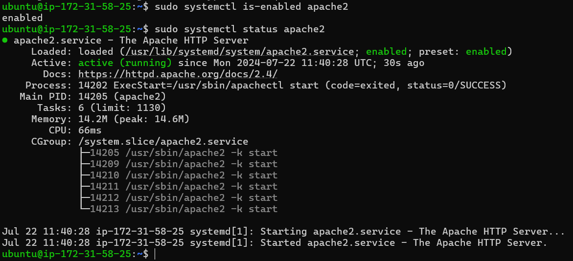 check apache2