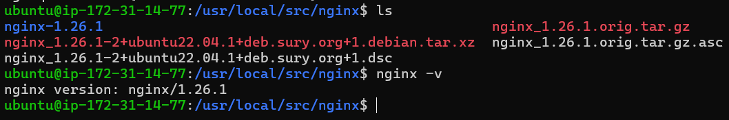 Same Nginx version matched