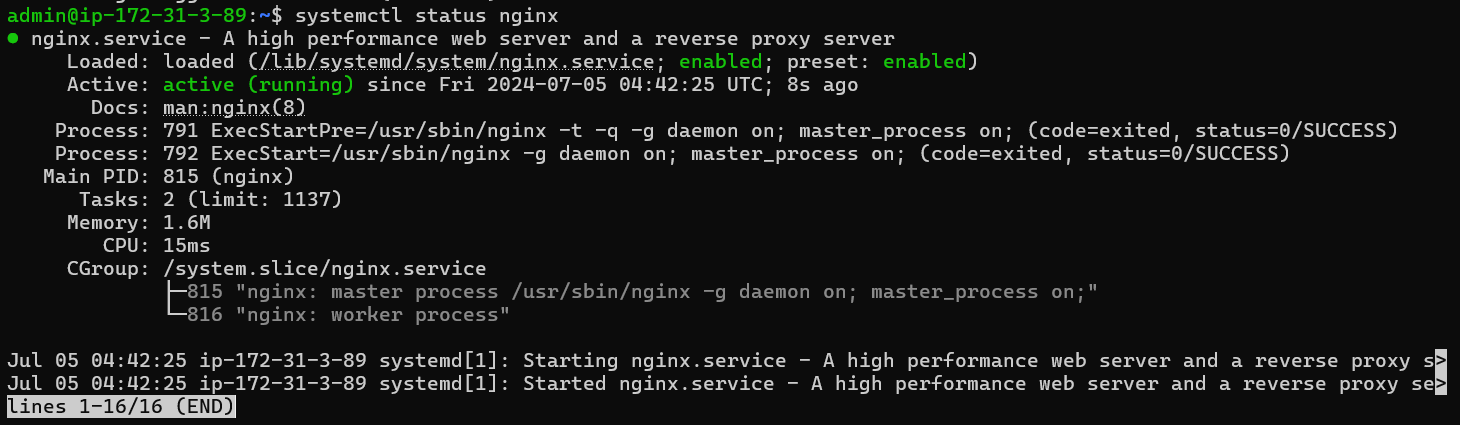 Screenshot of nginx systemctl status during phpBB installation on Debian.