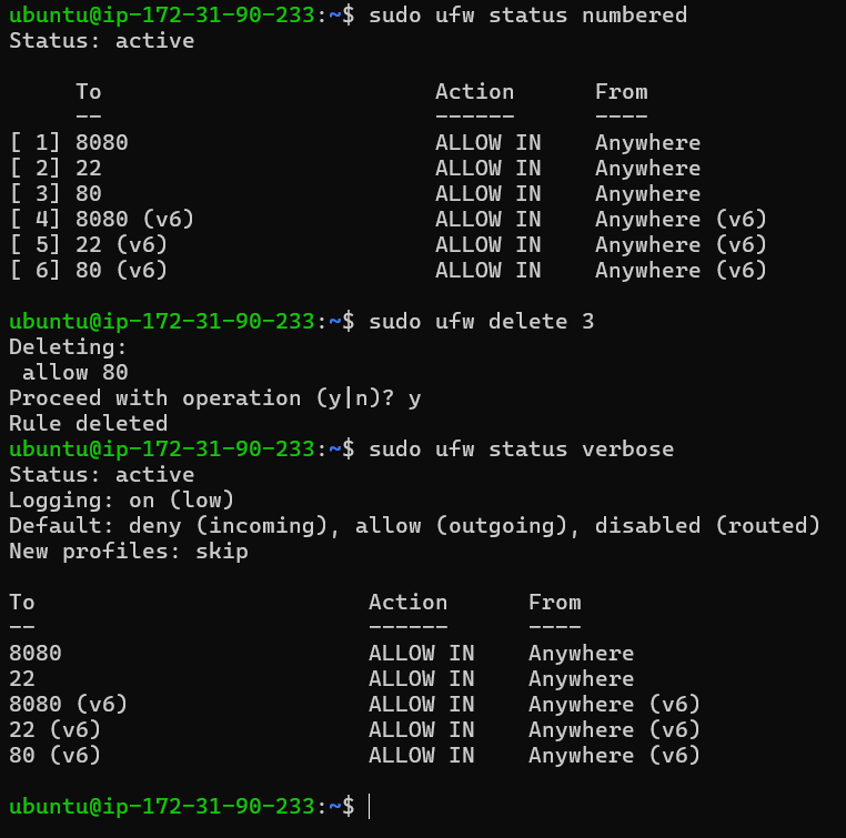 Removing a Specific UFW Rule