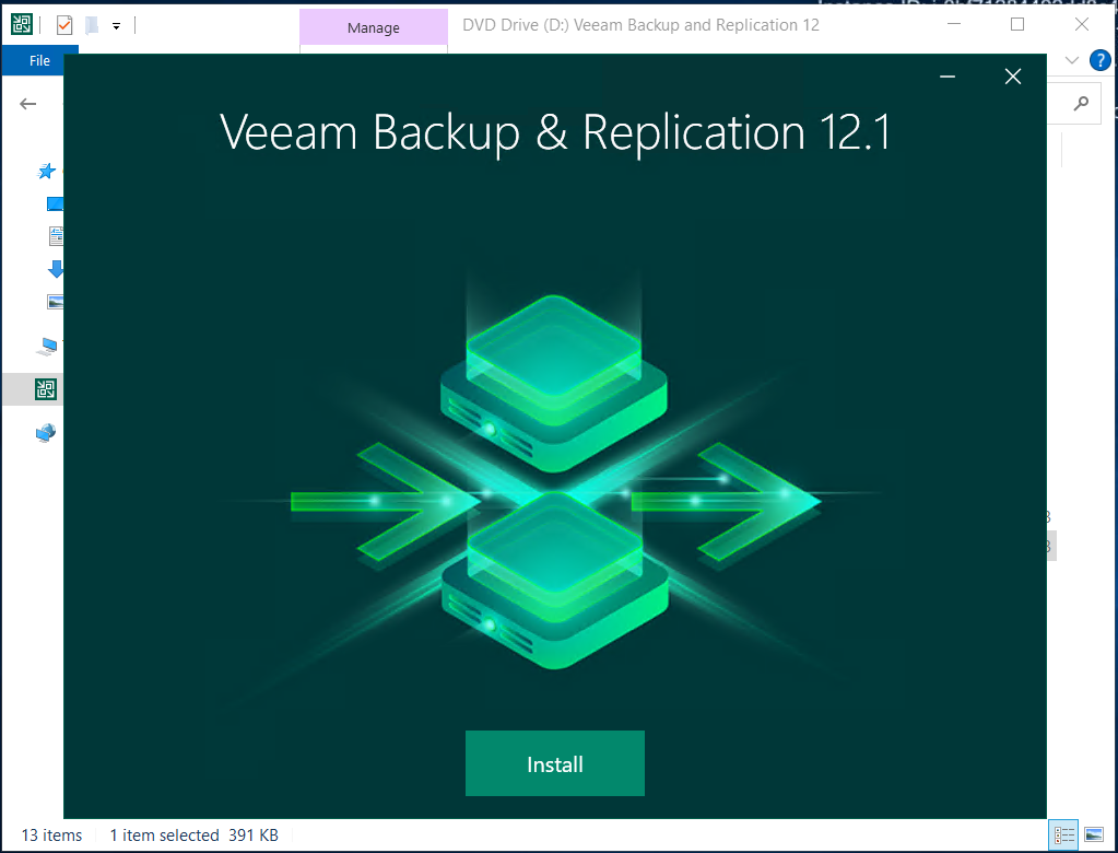 Veeam Backup Replication Setup Screen