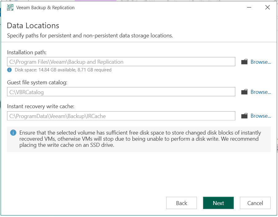 Veeam Backup Replication Data Locations