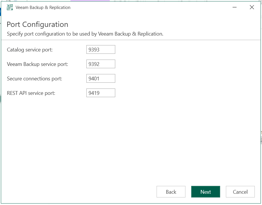 Veeam Backup Replication Ports